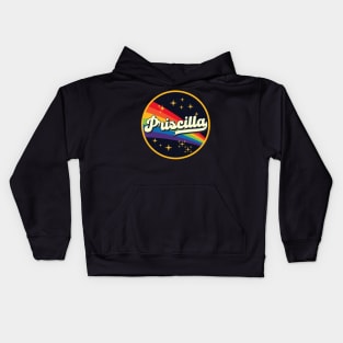 Priscilla // Rainbow In Space Vintage Style Kids Hoodie